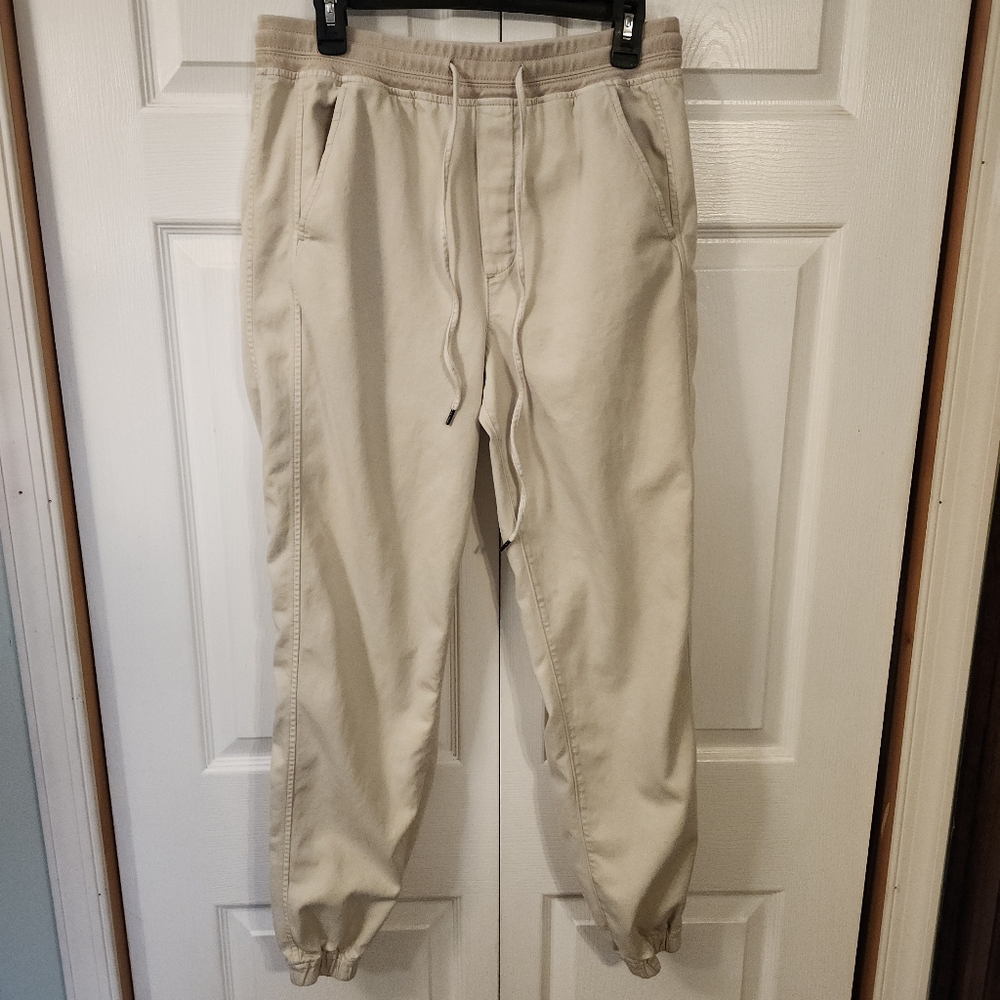 Gap 679045 Moonstone Khaki Drawstring Pull on Twill Joggers Womens M Tall